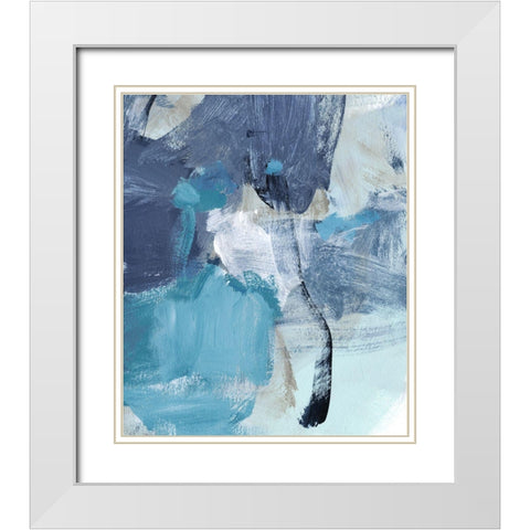 Swim I White Modern Wood Framed Art Print with Double Matting by Long, Christina