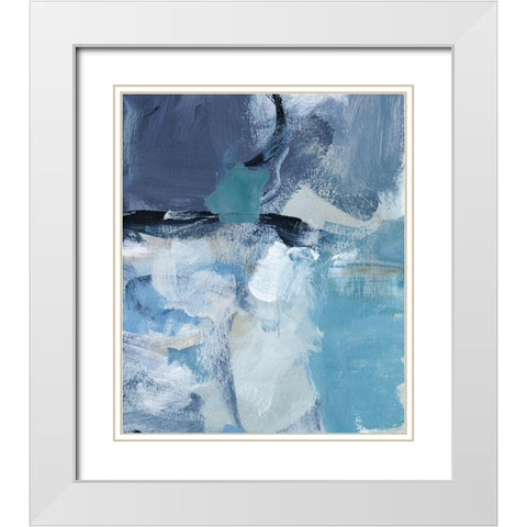 Swim II White Modern Wood Framed Art Print with Double Matting by Long, Christina