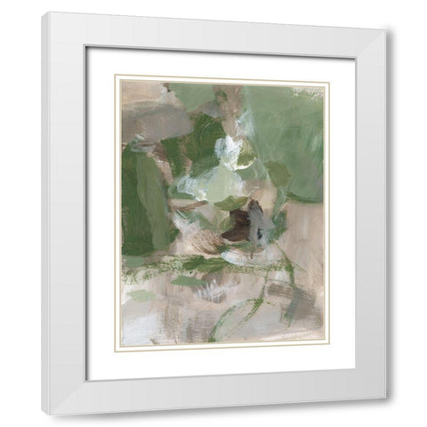 Green Tea I White Modern Wood Framed Art Print with Double Matting by Long, Christina