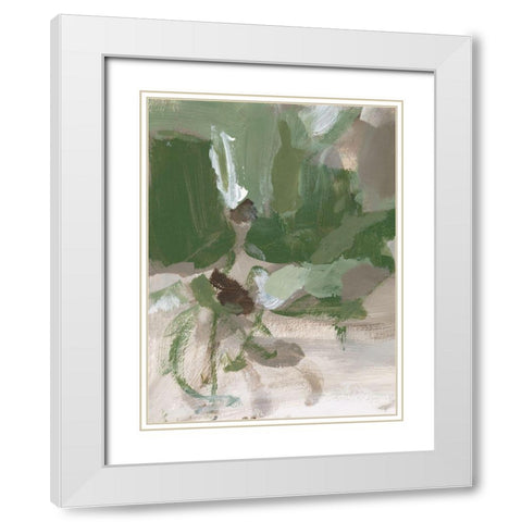 Green Tea II White Modern Wood Framed Art Print with Double Matting by Long, Christina