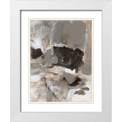 Mocha I White Modern Wood Framed Art Print with Double Matting by Long, Christina