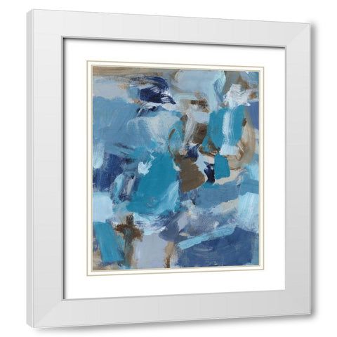 Dolphin I White Modern Wood Framed Art Print with Double Matting by Long, Christina