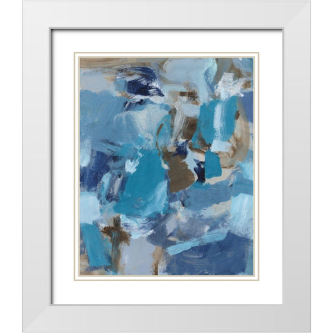 Dolphin I White Modern Wood Framed Art Print with Double Matting by Long, Christina