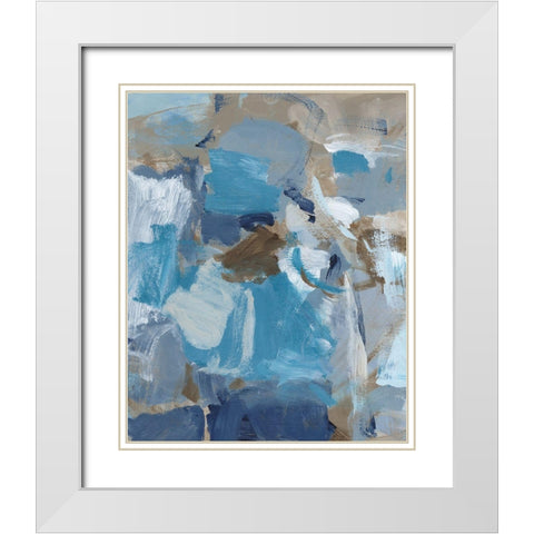 Dolphin II White Modern Wood Framed Art Print with Double Matting by Long, Christina