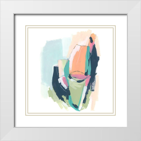 Full Circle Palette IV White Modern Wood Framed Art Print with Double Matting by Vess, June Erica