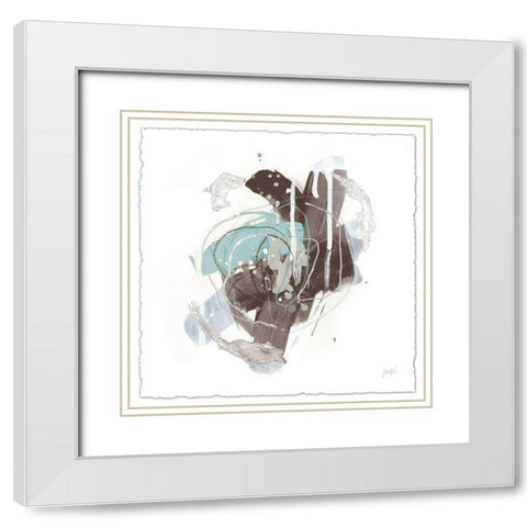 Tranquil Marks I White Modern Wood Framed Art Print with Double Matting by Vess, June Erica