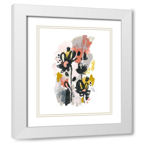 Gather Garden I White Modern Wood Framed Art Print with Double Matting by Vess, June Erica