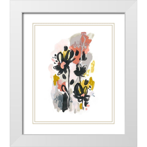 Gather Garden I White Modern Wood Framed Art Print with Double Matting by Vess, June Erica