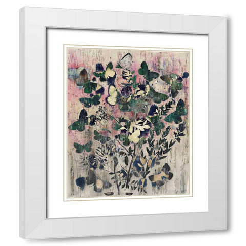Celestial Butterflies I White Modern Wood Framed Art Print with Double Matting by Arbel, Lori