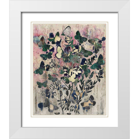 Celestial Butterflies I White Modern Wood Framed Art Print with Double Matting by Arbel, Lori