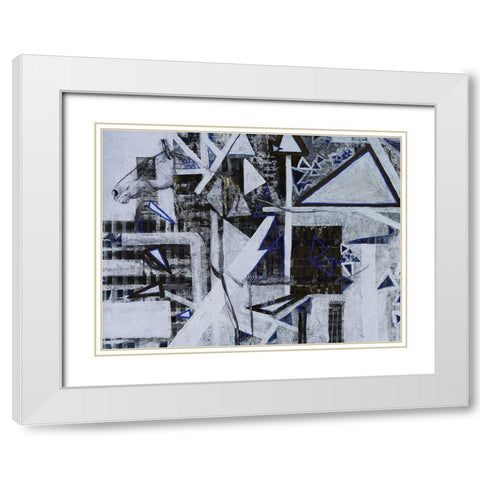 Blue Horse II White Modern Wood Framed Art Print with Double Matting by Arbel, Lori