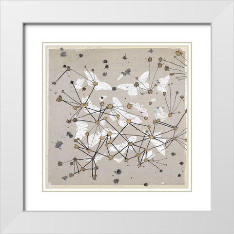 19th Century Butterfly Constellations I White Modern Wood Framed Art Print with Double Matting by Arbel, Lori