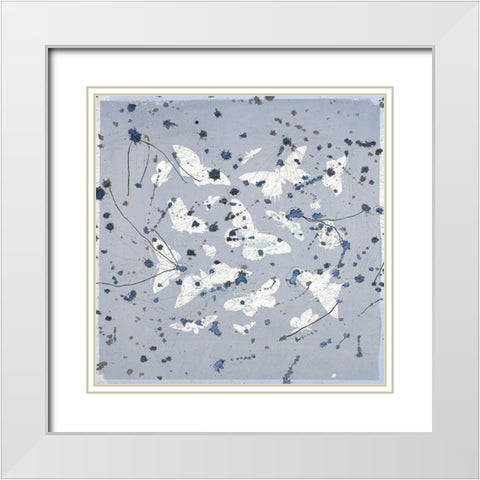 19th Century Butterfly Constellations in Blue II White Modern Wood Framed Art Print with Double Matting by Arbel, Lori