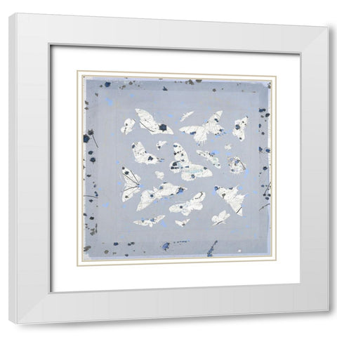19th Century Butterfly Constellations in Blue III White Modern Wood Framed Art Print with Double Matting by Arbel, Lori