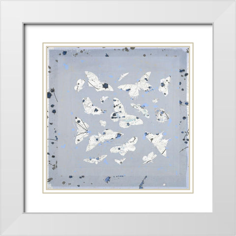 19th Century Butterfly Constellations in Blue III White Modern Wood Framed Art Print with Double Matting by Arbel, Lori