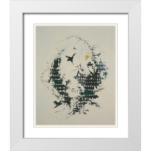 19th Century Design And Birds II White Modern Wood Framed Art Print with Double Matting by Arbel, Lori