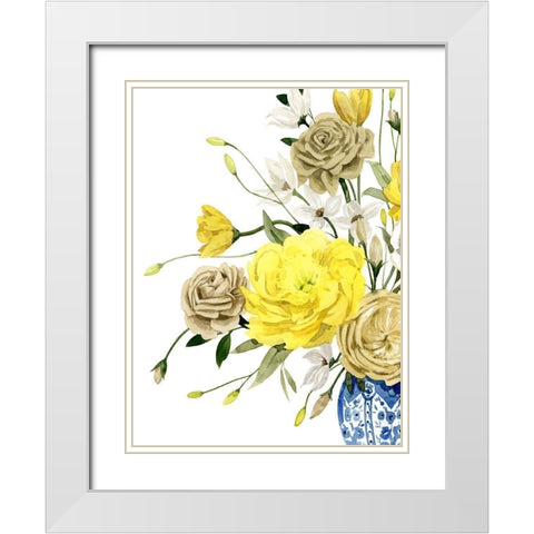 Yellow and Ultramarine Bouquet I White Modern Wood Framed Art Print with Double Matting by Popp, Grace