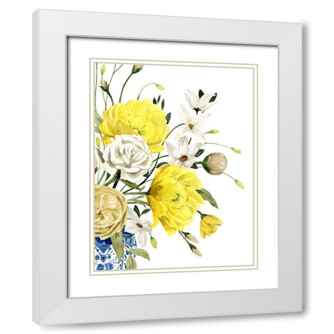 Yellow and Ultramarine Bouquet II White Modern Wood Framed Art Print with Double Matting by Popp, Grace