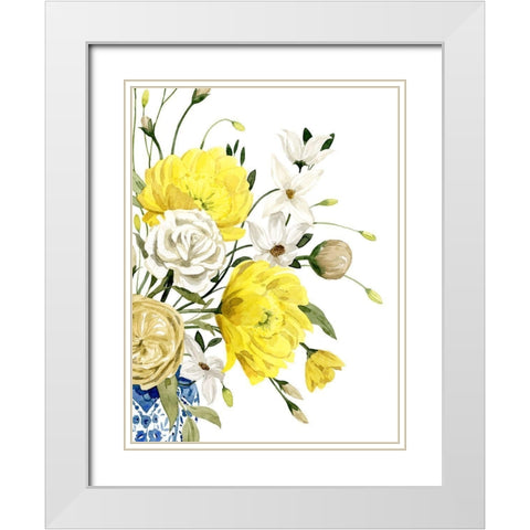 Yellow and Ultramarine Bouquet II White Modern Wood Framed Art Print with Double Matting by Popp, Grace