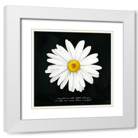 Delicate Daisy I White Modern Wood Framed Art Print with Double Matting by Popp, Grace