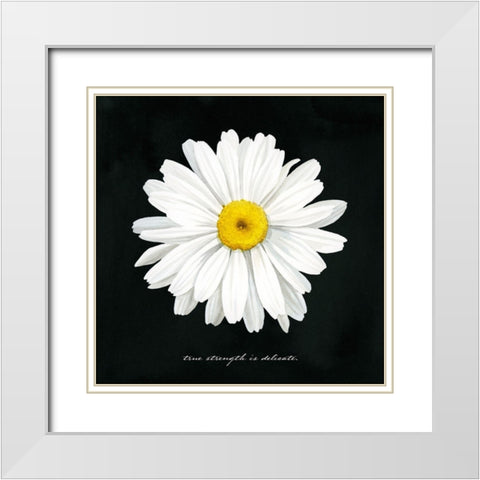 Delicate Daisy II White Modern Wood Framed Art Print with Double Matting by Popp, Grace