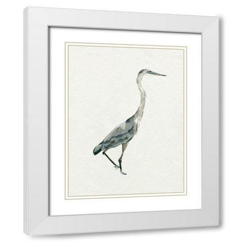 Saltwater Herons I White Modern Wood Framed Art Print with Double Matting by Caroline, Emma