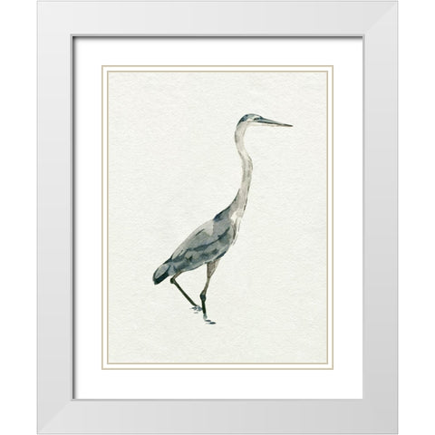 Saltwater Herons I White Modern Wood Framed Art Print with Double Matting by Caroline, Emma