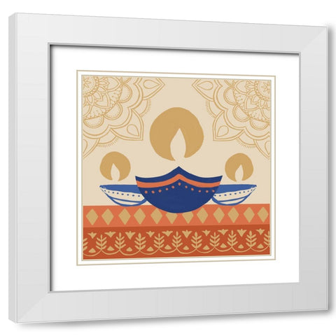 Diwali IV White Modern Wood Framed Art Print with Double Matting by Barnes, Victoria