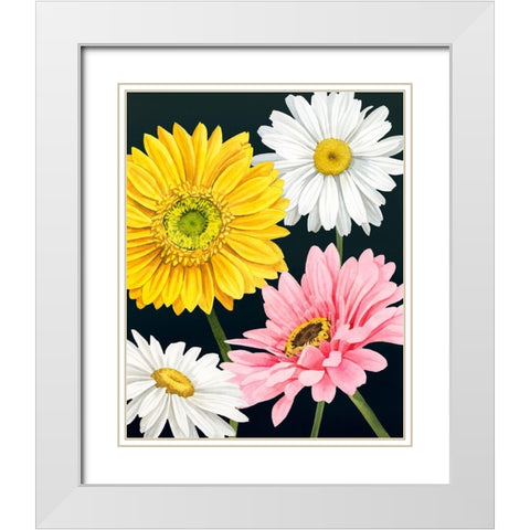 Gerbera Daisy I White Modern Wood Framed Art Print with Double Matting by Popp, Grace