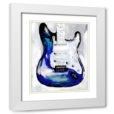 Electric Blues I White Modern Wood Framed Art Print with Double Matting by Warren, Annie