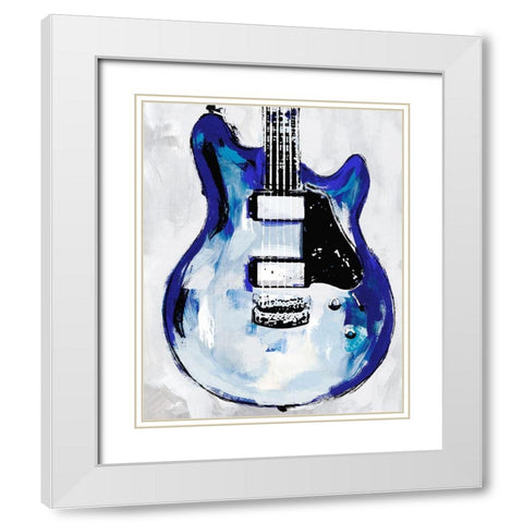 Electric Blues II White Modern Wood Framed Art Print with Double Matting by Warren, Annie