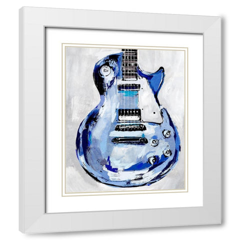 Electric Blues III White Modern Wood Framed Art Print with Double Matting by Warren, Annie