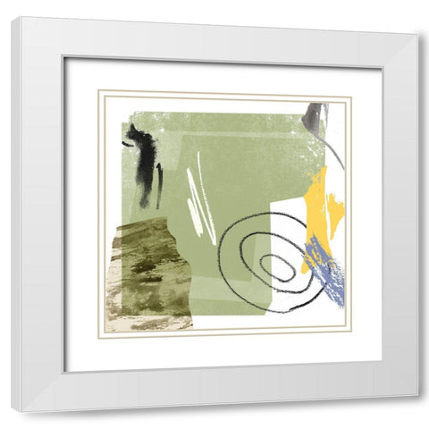 Abstract Swamp I White Modern Wood Framed Art Print with Double Matting by Wang, Melissa