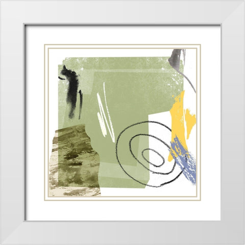 Abstract Swamp I White Modern Wood Framed Art Print with Double Matting by Wang, Melissa