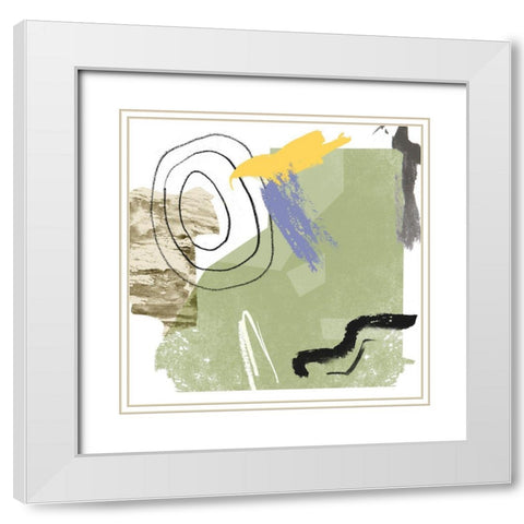 Abstract Swamp II White Modern Wood Framed Art Print with Double Matting by Wang, Melissa