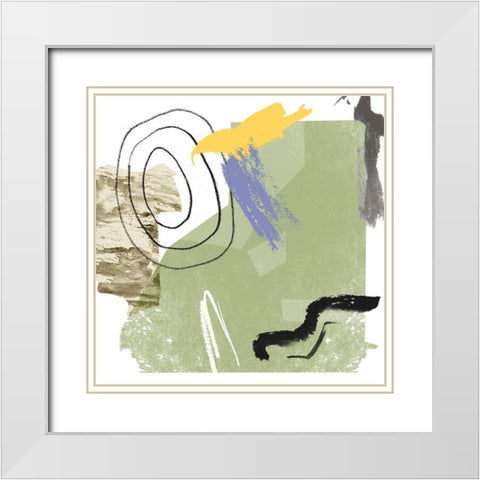 Abstract Swamp II White Modern Wood Framed Art Print with Double Matting by Wang, Melissa