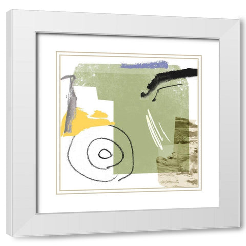 Abstract Swamp III White Modern Wood Framed Art Print with Double Matting by Wang, Melissa