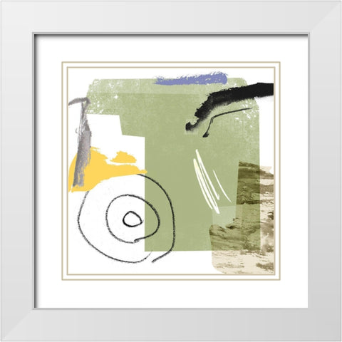 Abstract Swamp III White Modern Wood Framed Art Print with Double Matting by Wang, Melissa