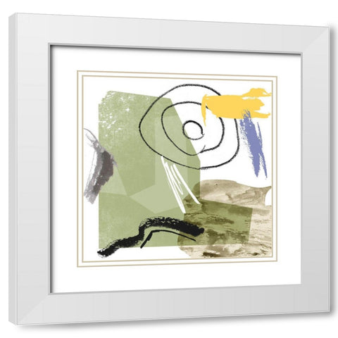 Abstract Swamp IV White Modern Wood Framed Art Print with Double Matting by Wang, Melissa