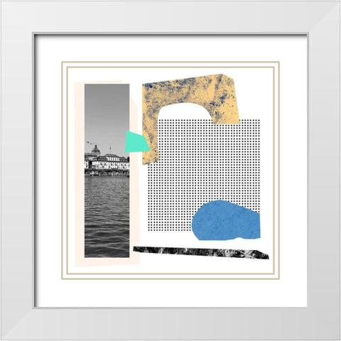 Ode to a Lake I White Modern Wood Framed Art Print with Double Matting by Wang, Melissa