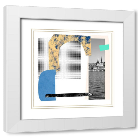 Ode to a Lake IV White Modern Wood Framed Art Print with Double Matting by Wang, Melissa
