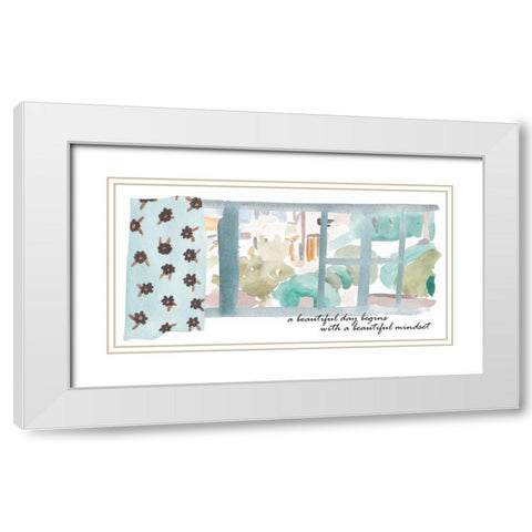 Nice View IV White Modern Wood Framed Art Print with Double Matting by Wang, Melissa