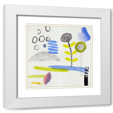 Light Dreams V White Modern Wood Framed Art Print with Double Matting by Wang, Melissa