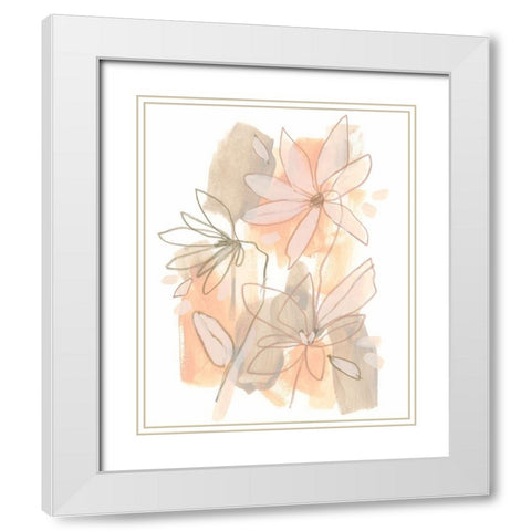 Flower Fragments II White Modern Wood Framed Art Print with Double Matting by Vess, June Erica