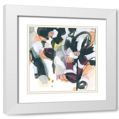 Garden Extraction I White Modern Wood Framed Art Print with Double Matting by Vess, June Erica