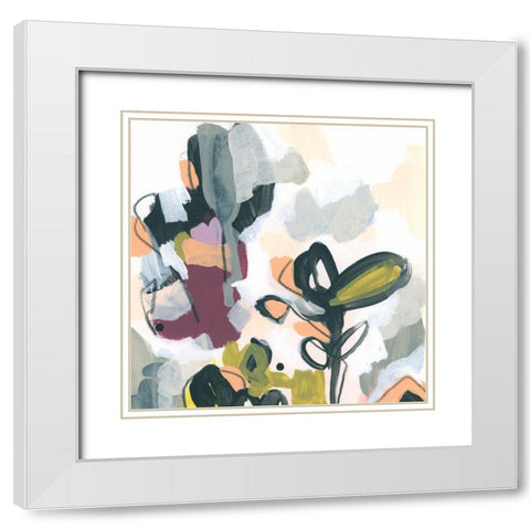Garden Extraction V White Modern Wood Framed Art Print with Double Matting by Vess, June Erica