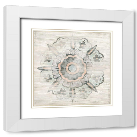 Weathered Emblem II White Modern Wood Framed Art Print with Double Matting by Vess, June Erica