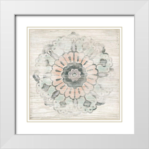 Weathered Emblem III White Modern Wood Framed Art Print with Double Matting by Vess, June Erica