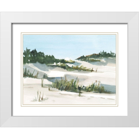 Watercolor Sand Dunes I White Modern Wood Framed Art Print with Double Matting by Harper, Ethan