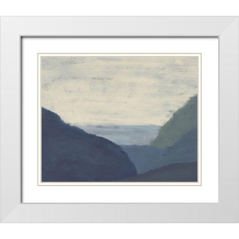 Muted Coast I White Modern Wood Framed Art Print with Double Matting by Moore, Regina